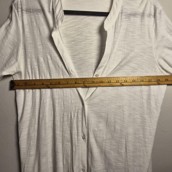 James Perse Womens Cotton Modal Blend Eggshell White Costal Chic Gauze Blouse L - Picture 8 of 10